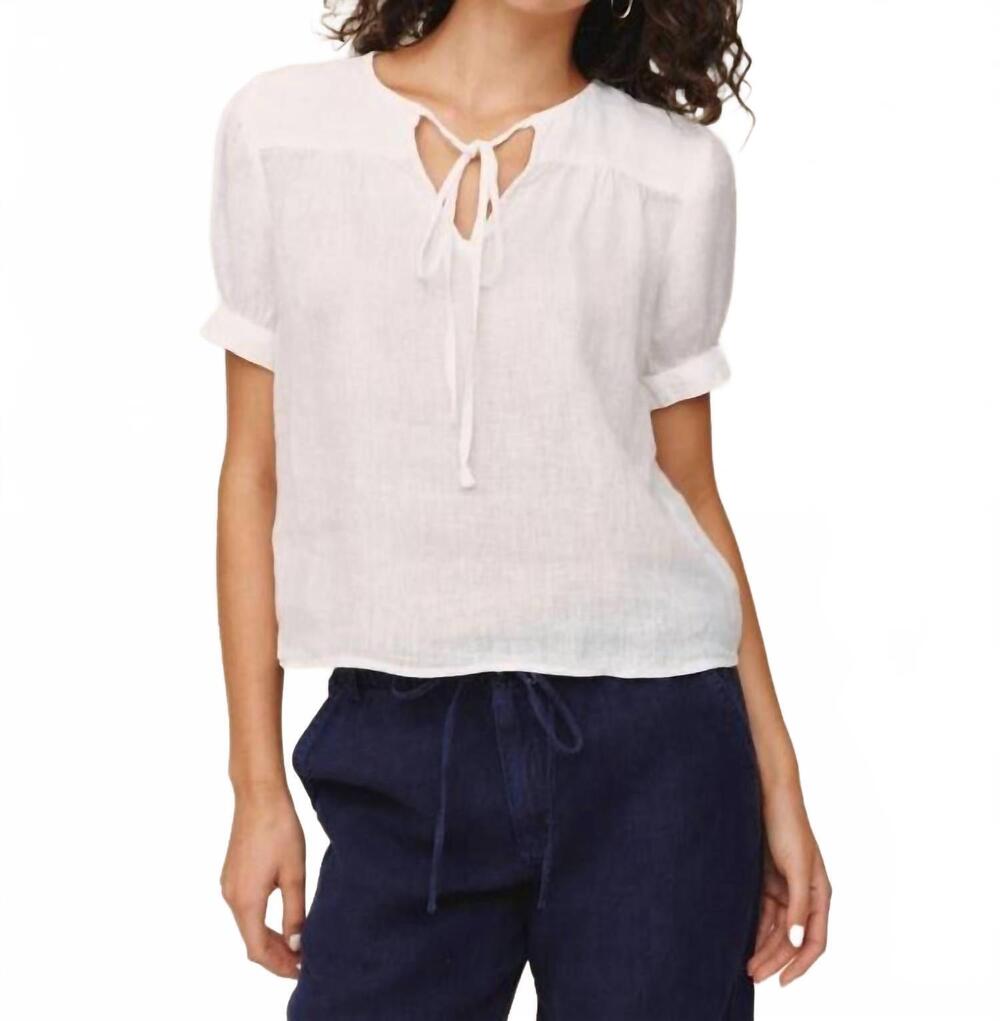 NEW BELLA DAHL short sleeve flowy pullover top in white
